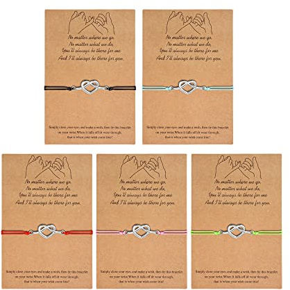 ADRAMATA 5 st vänner armband för kvinnor män oändlighet hjärta sol måne prick armband för vänskapsförhållande, adjustable, Bomull