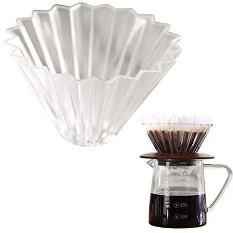 Filtro Café, Filtro Origami Resina Con Soporte Madera, Diseño Cónico Reutilizable, Preparación Manual, Goteo, Filtro Café Con Forma Flor Para El Hogar, Cafete