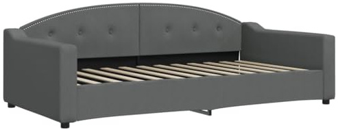 vidaXL Tagesbett, Gästebett 2-in-1, Sofabett Schlafsofa für Schlafzimmer Wohnzimmer, Bettsofa Sofa, Modernes Design, Dunkelgrau 100x200cm Stoff