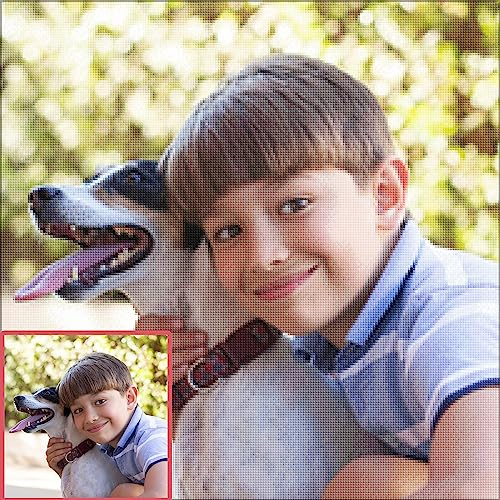 Rainsar Personalisiert Diamant Painting Foto, Benutzerdefiniertes Diamond Painting Set, Diamond Painting Kunstwerk nach Maß für Wohnkultur (Quadratischer Diamant, 30x40 cm)