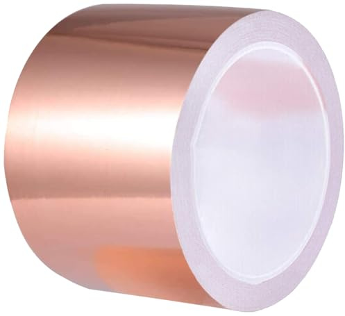 Panngu 200mmX5M Kupferband Schneckenabwehr, Effizient EMI Kupferfolienband Gegen Schnecken Nacktschnecken, Verdicken Kupferfolie Selbstklebend Mittel Bekämpfen Schnecken Alternative zu Schneckenkorn