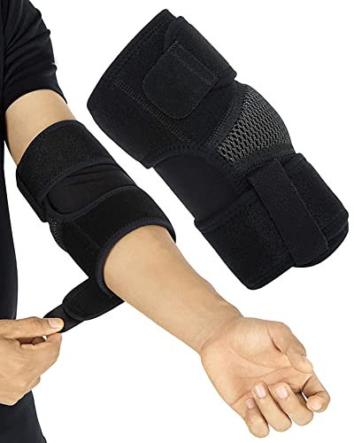 OHaGin Leichte Sport-Ellenbogenbandage, verstellbare, atmungsaktive Ellenbogenschoner, Kompressionsbandagen zur Vorbeugung von Gelenkverstauchungen/Radfahren