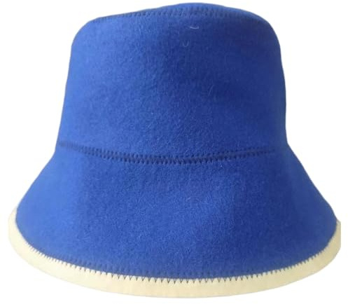 JISADER Saunahut aus Wolle, Mütze für die Sauna, cool, langlebig, Kopfschutz, Saunazubehör, Hut für die Sauna für Dampfbad, Männer und Frauen, Blau