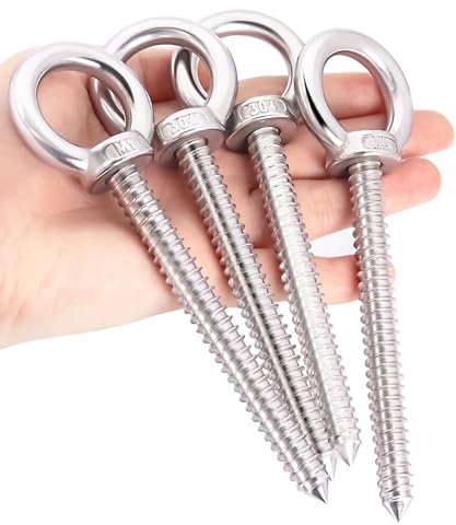 OHIYO Ringschraube M10, Lang Ösenschraube M10 x 100mm für Hängematten, Markisen，Schaukelstuhl, schwere Anwendungen im Innen- und Außenbereich (14cm)