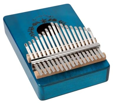 1 Set 17-keys Mahogany Kalimba Finger Thumb Piano Daumenklavier(Blue)