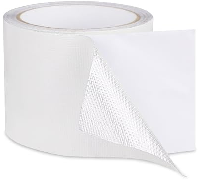 RV Awning Repair Tape Heavy Duty Waterproof Tent Repair Tape for Tarp, Parasol, Canopy, Car and Boat Covers, Underbelly Repair Patch Kit Outdoor UV proof Fabric Repair Patch Kit White (3 in x24.6ft)