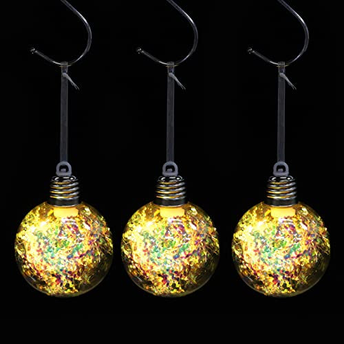 Zerodeko 3stücke Kreative Baumanhänger Leuchtende Kugeln Hängende Dekorative Kugeln Licht Weihnachtsbedarf Ornament Szene Layout