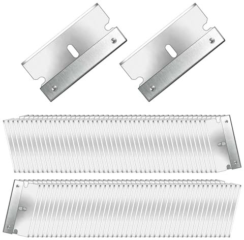 120 Pcs Scraper Blades Kit Scraper Blades Non-Scratch Blades Replacement for Ceramic Hob Decal Car Scraper Replacement Window Glass Paint Residues Paint Scrape Cleaning Tool Sticker Remover