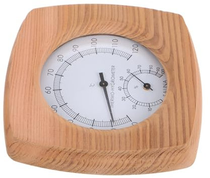 MERRYHAPY Sauna Temperatur Und Luftfeuchtigkeitsmesser Aus Holz Präzises Hygrometer Für Dampfbad Und Sauna Wandmontage Hitzebeständig Und Langlebig Für Optimale Saunaerlebnisse