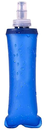 Sports Soft Water Bottle,Reusable Leakproof Silicone Foldable Water Bottles for Running Hiking Cycling Climbing skiing, BPA Free, 8.45 oz