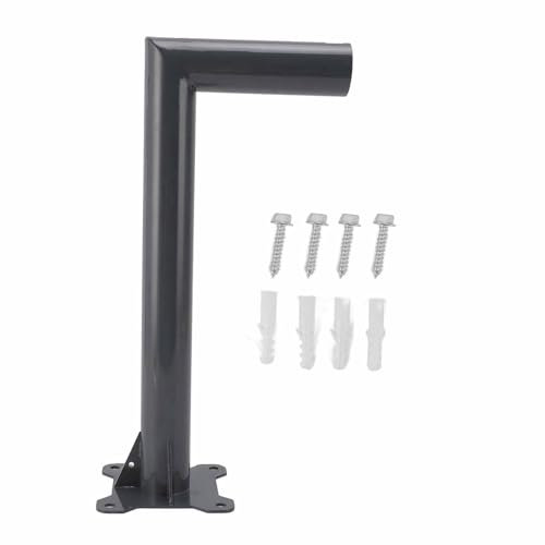 Kit d'installation de poteau d'antenne parabolique Nutriess pour Internet par satellite, en alliage d'aluminium, robuste, de type long, pour toit et mur, conception pivotante pour (Long)