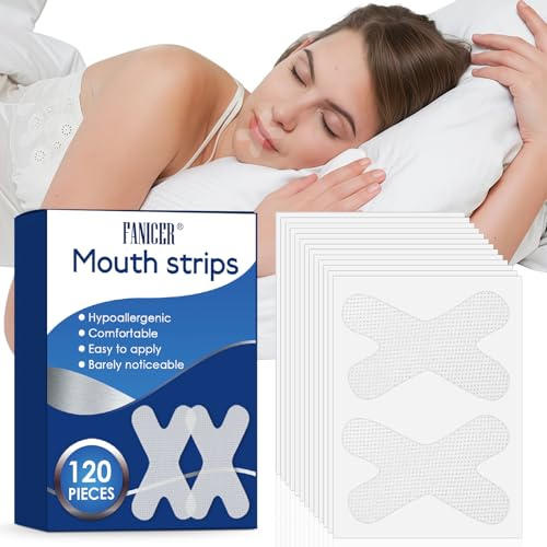 120 Tiras cinta boca para dormir,antironquidos para dormir ayuda a reducir los ronquidos, ronquidos soluciones,respirar mejor por la nariz,Para Hombres y Mujeres（Transparente）
