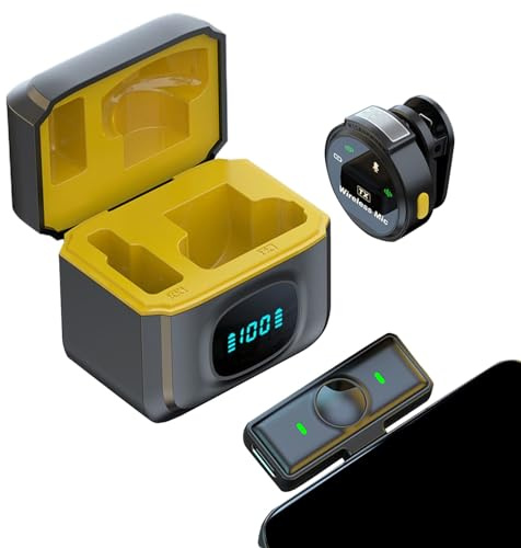 Generico Microfono Per Smartphone, Microfono Mini Con Clip Magnetico Per Vlogging, da Lapel con Cancellazione Rumore e Batteria 12 Ore per Video Live Canto Riprese Camera