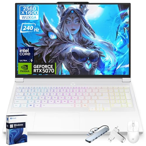 Lenovo Legion 7i Gaming Laptop, NVIDIA RTX 5070, 16 inch 2.5K 1ms 240Hz OLED Display, Intel Core Ultra 9 275HX, 32 GB DDR5, 2 TB SSD, Wi-Fi 7, RGB Keyboard, Windows 11 Pro, Accessories, Glacier White