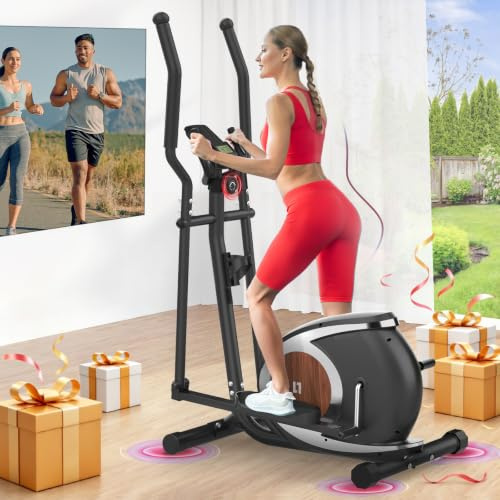 Neezee Ellittiche Magnetico, Ultra Silenziosa Ellittica Professionale Per Casa Supporto Bluetooth Fitness APP, Con 16 Livelli di Resistenza Regolabile, Monitor LCD