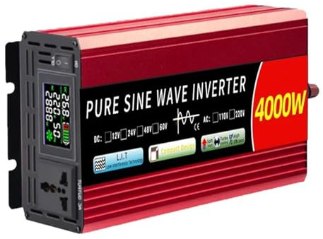 Transformateur Tension Onduleur Sinusoïdal Portable 1000 W-5000 W 12 V À 220 V CC-CA Convertisseur D'énergie Solaire pour Voiture Onduleur Haute Fréquence Inverter(24V Uni,220V 50HZ,4000W)