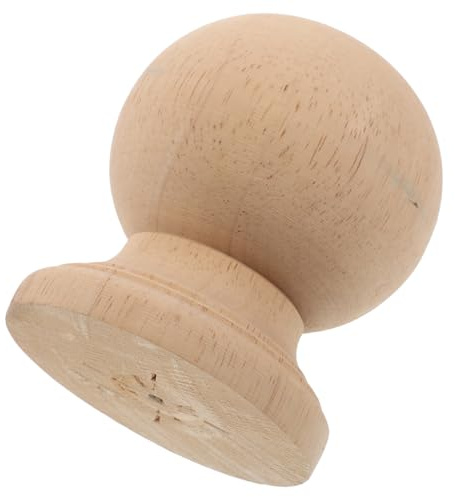 ULTECHNOVO Rustic Unpainted Wood Finials Decorative Bed Post Caps Solid Ball for Staircase Balusters Furniture Railings Suitable for Lamp Shades and Flagpoles