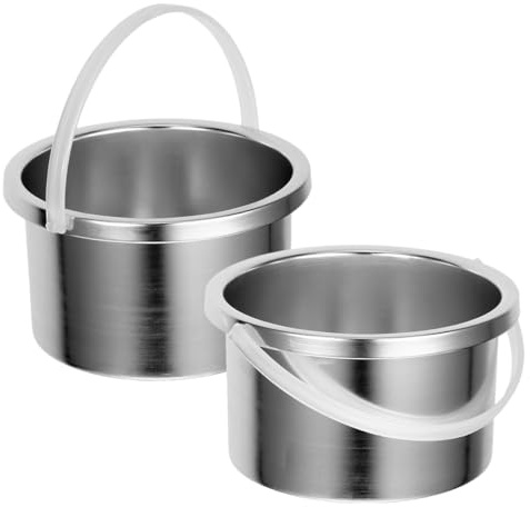 HOOWIFFY 2pcs Waxing Wax Melting Inner Pot 500ml Aluminum Alloy Wax Pot Refill Portable Easy-clean Replacement Insert for Beauty Salons