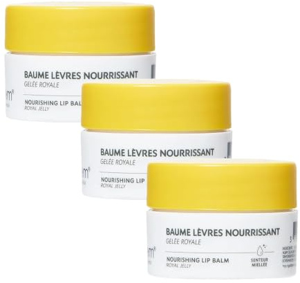 Alvadiem | Baume Lèvres Nourrissant Réparateur Lèvres Sèches et Abîmées | Apaise, Répare, Protège du Dessèchement | Gelée Royale Bio, Cire d'Abeille, Huile de Coco Lot de 3 x 10 ml