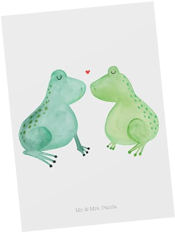 Mr. & Mrs. Panda Postkarte Frosch Liebe - Geschenk, Ansichtskarten, Kuss, Grußkarte, Freundin, Ansichtskarte, Große, spruchkarte, Postkarten