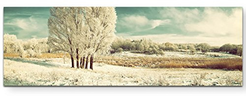 Leinwandbilder | Bilder Leinwand 120x40cm eisige Winterlandschaft mit Baum