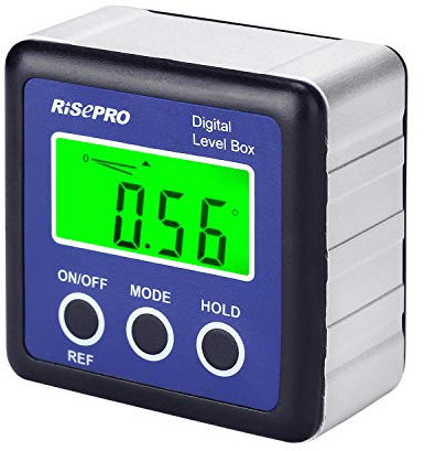 RISEPRO Digital Level Box Angle Gauge Protractor Inclinometer Bevel Box with Data Hold, Magnet Base, LCD Display w/Backlight, Calculating for Carpentry, Building, Masonry, Automobile