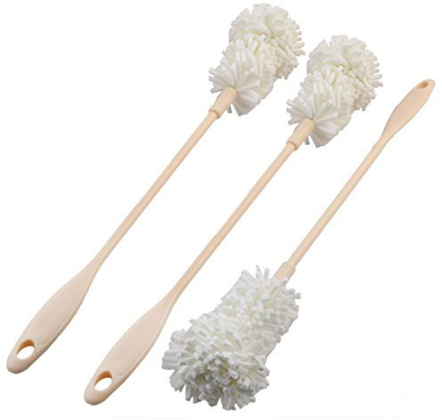 Sponge Head Long Handle Detachable Milk Bottle Tea Cup Glass Cleaning Brush Cleaner 3PCS