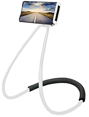 Chapter Seven Universeller Smartphone-Ständer, zum Aufhängen am Hals, flexible Halterung, frei drehbar für mehrere Funktionen, Weiß