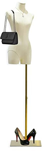 Buste Mannequin Femme, Mannequin de Vitrine Reglable Hauteur avec Métallique Base, Mannequin de Couture Torse pour Affichage Robe Vêtements Fenêtre Boutique ( Couleur : White , Taille : A )