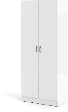 Arredo Stock Armadio bianco multifunzione due ante battenti, 69x35x170 cm