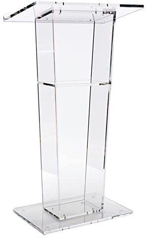 Stehpult Rednerpult Acryl-Rednerpult, Transparenter Podestständer Mit Kantenschutz, Schwere Kanzelpodeste Für Lehrer/Kirchen/Hochzeiten/Empfänge