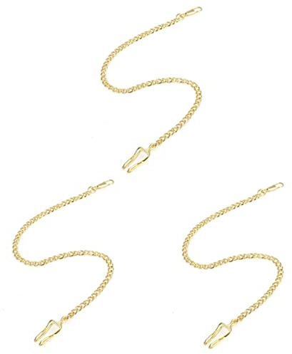 Mikikit 3Pcs Herren Accessoire Metall Vintage Legierung Schlüsselanhänger - Golden Für Albert Pocket Kette Geschenk Klassische Vergoldete Damenuhr Weste