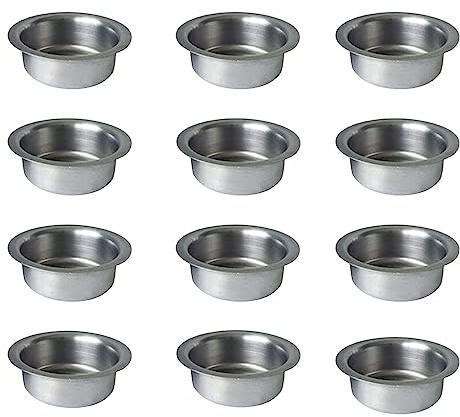 BBTISG 12 Stück Metall Kerzenhalter, 40mm teelichteinsatz metallsilberfarben Teelichthalter Teelichthalter Metall für Standard Teelichtkerzen für Baumkerzen, Geburtstagskerzen, Esstischkerzen