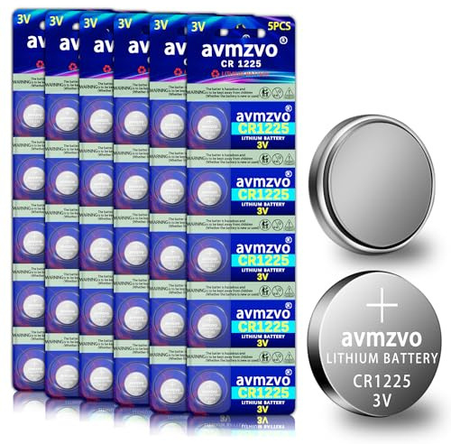 avmzvo CR1225 - Pilas de botón de Litio CR1225, 3 V, CR1225 (CR1225-6-30)