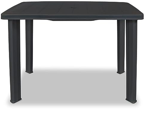 Tidyard Gartentisch Garten Esstisch Balkontisch 101 x 68 x 72 cm (L x B x H),Kunststofftisch Gartenmöbel Tisch Campingtisch Kunststoff Tischplatte Mit Schirmloch (3,6 cm Durchmesser) Kunststoff