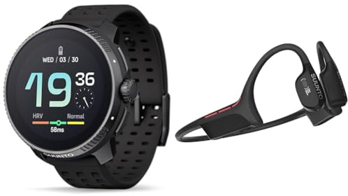SUUNTO Race Sportuhr - Outdoor Smartwatch, 1,43 Helles AMOLED Display mit Saphirglas & Wing Open-Ear Knochenschall Kopfhörer,Bluetooth Kabellos Sport Kopfhörer
