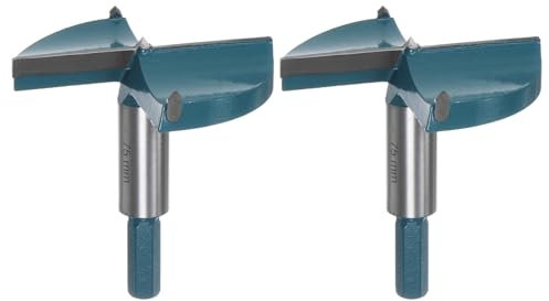HARFINGTON 2 brocas Forstner de carburo de 75 mm con vástago hexagonal para perforación de carpintería