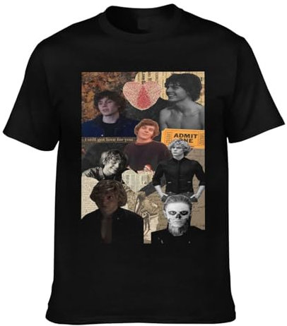 Evan Actor Peters T-shirt con stampa a stelle e girocollo a maniche corte per uomo e donna, 8 taglie, Nero , S