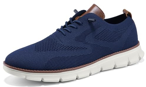 Wearbreeze Baskets Oxford décontractées pour Homme, Chaussures habillées légères à Lacets pour Le Travail, Les Voyages et Les trajets Quotidiens, Bleu, 42 EU