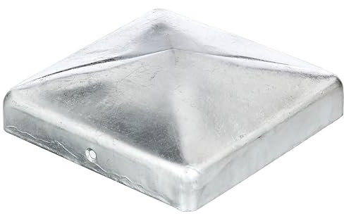 Alberts 843113 - Tappo per pali in legno, forma piatta, zincato a caldo, 120 x 120 mm, set da 10 pezzi