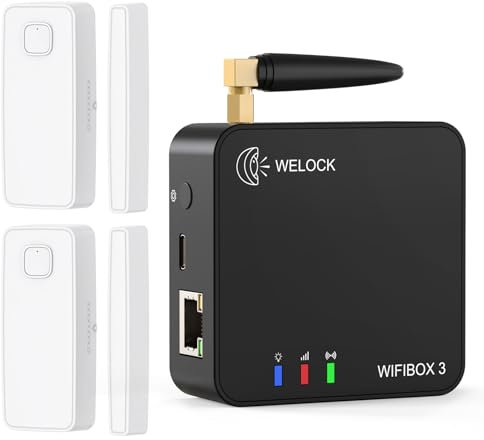 WELOCK WiFiBox-Door Sensor,capteur de Porte Intelligent pour welock Serrure Connectée,APP, Notifications (Porte Ouverte, fermée) à Distance