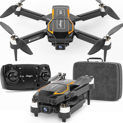 F198 Drone with Camera 720P HD, 90° Adjustable Lens, Foldable Drone with Carrying Case, WiFi APP, 3D Flip, Auto Hold, Optical Stream Positioning, Waypoint Flight, Gift for Adult Beginners