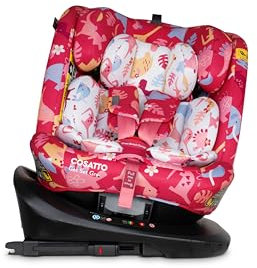COSATTO Get Set GRO iSize Car Seat - 360° Rotating Swivel Spin - Group 0+123, 0-36 kg, 0-12years, ISOFIX, Top Tether, Extended Rear Facing, Exclusive Anti Escape System Included (Dino Delite)
