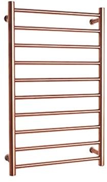 Osmosis Electric Thermostatic Heated Towel Rail Warmer Ladder Radiator Bathroom Siver Rose Gold Round Style Switch Button Activated (Rose gold)