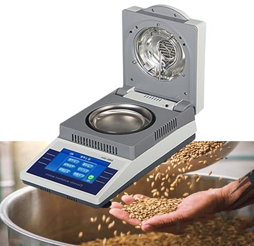 Analyseur d'humidité halogène de laboratoire, testeur d'humidité 50g × 0,005g,testeur d'humidité numérique professionnel,écran tactile/2 modes de séchage,pour l'agriculture,les céréales,le plastique