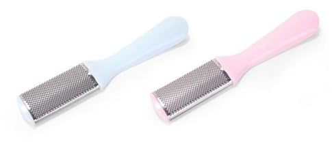 Healeved 2 Piezas lima de pie de acero inoxidable calloso fresco papel de lija agente de mudanzas muerto cuidado personal pedicure cuidado pies archivo de pie de doble cara removedor de pie