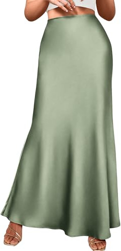 BTFBM Womens Spring Skirts 2026 Business Casual Clothes High Waisted Cocktail Party Wedding Guest Mermaid Maxi Skirt(Light Green, Medium)