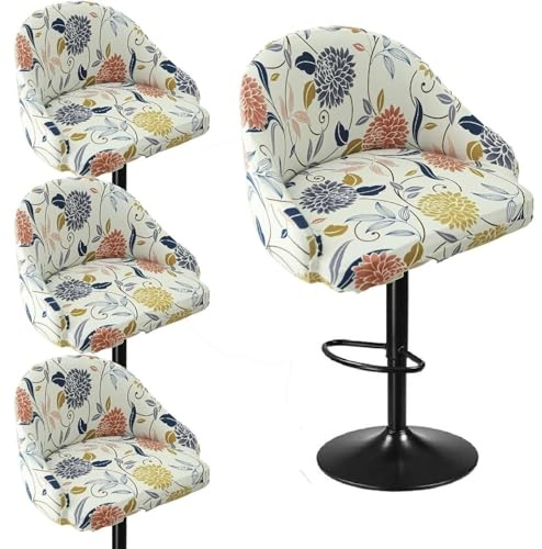 MSNCS Coprisedie Fodere Per Sgabelli Da Bar Con Schienale 1/2/4 Pezzi,Copri Sgabello Cucina Copertura Per Sgabello Girevoli Alto Bar Elasticizzato Moderne Curvo Copri Sedie Bar(Color 6,4pcs)