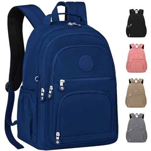 KTUEOV Schulrucksack Teenager Mädchen & Jungen, Rucksack Wasserdicht mit 16 Zoll Laptopfach Lässig Schulranzen Herren für Schule, Arbeit und Reisen 25L Schultasche Vielen Fächern Aus Nylon-Blau