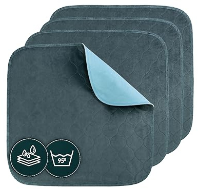 ZOLLNER 4er Set Inkontinenzsitzauflagen 100% Polyester, 45x45 cm, Rauchblau